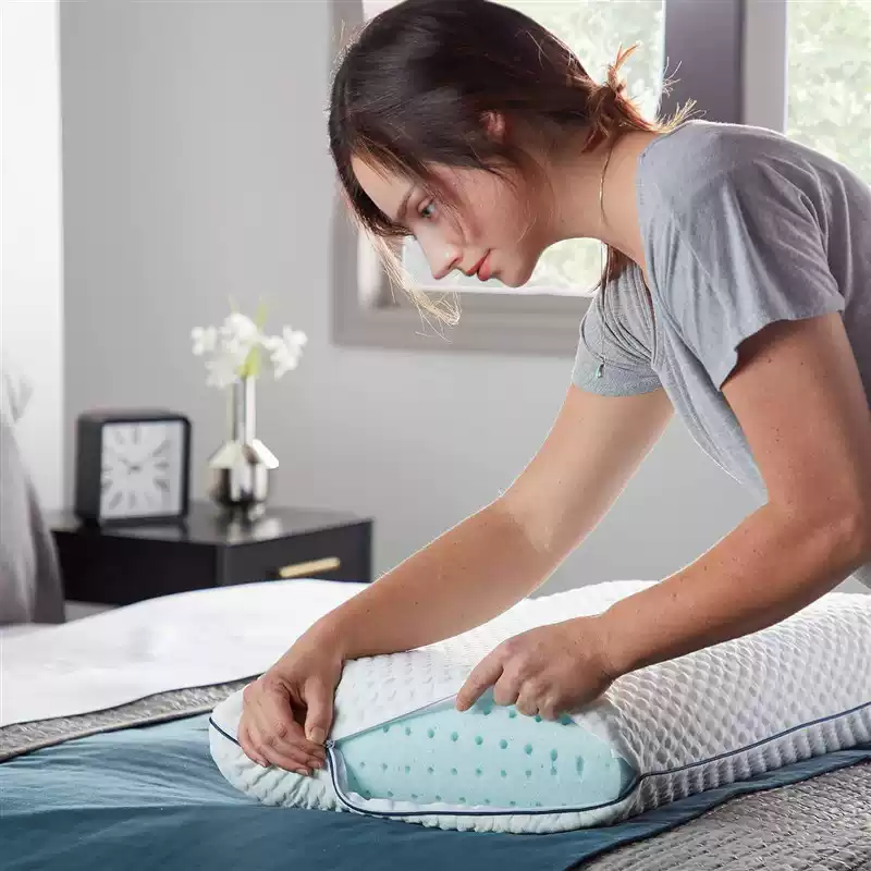 TINSIO Factory Wholesale Home Sleep Gel Pillow Memory Pillow Cervical Pillow Slow Rebound Adult Blue Memory Pillow