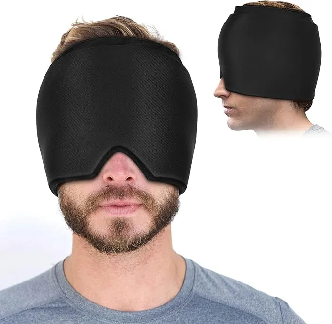 TINSIO Factory Wholesale Medical Headache and Migraine Relief Ice Cap Headache Ice Mask Hat Migraine and Tension Headache Relief Single Layer Head Cover
