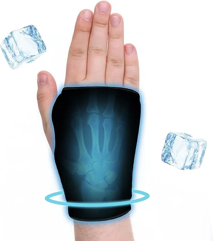 Wrist Ice Pack Wrap Soft Gel Ice Pack Wrap for Hot & Cold Compress Therapy Fits Most Men Pain Relief of Carpal Tunnel Arthritis Tendonitis Sports Injuries Swelling Reusable Ice Glove for Wrist